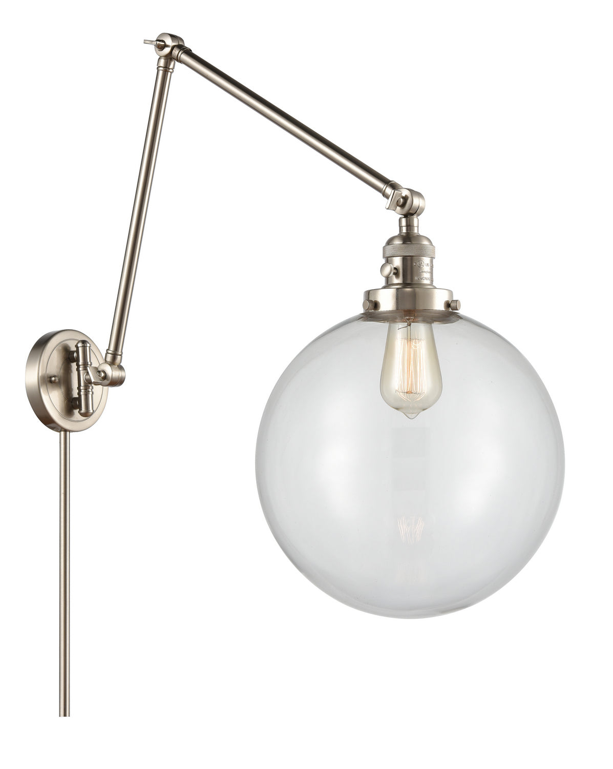 Innovations - 238-SN-G202-12 - One Light Swing Arm - Franklin Restoration - Brushed Satin Nickel