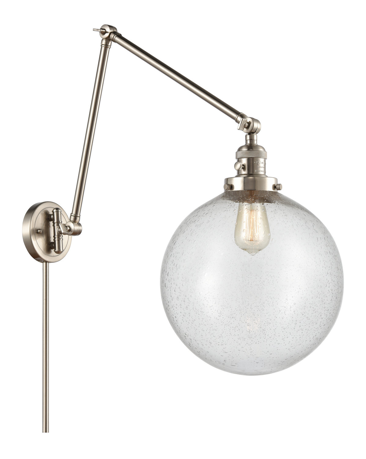 Innovations - 238-SN-G204-12 - One Light Swing Arm - Franklin Restoration - Brushed Satin Nickel
