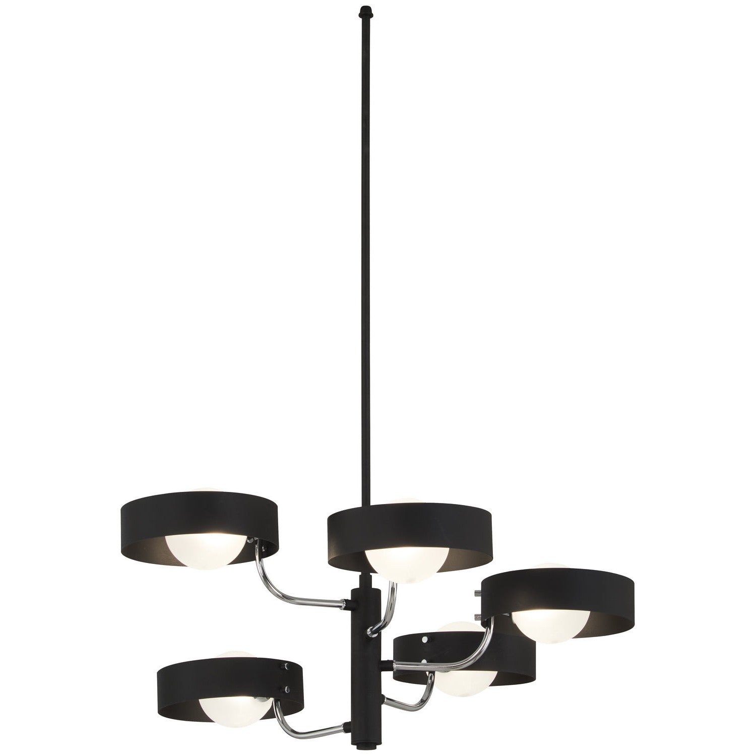 George Kovacs - P1565-729 - Five Light Chandelier - Lift Off - Sand Coal And Polished Nickel