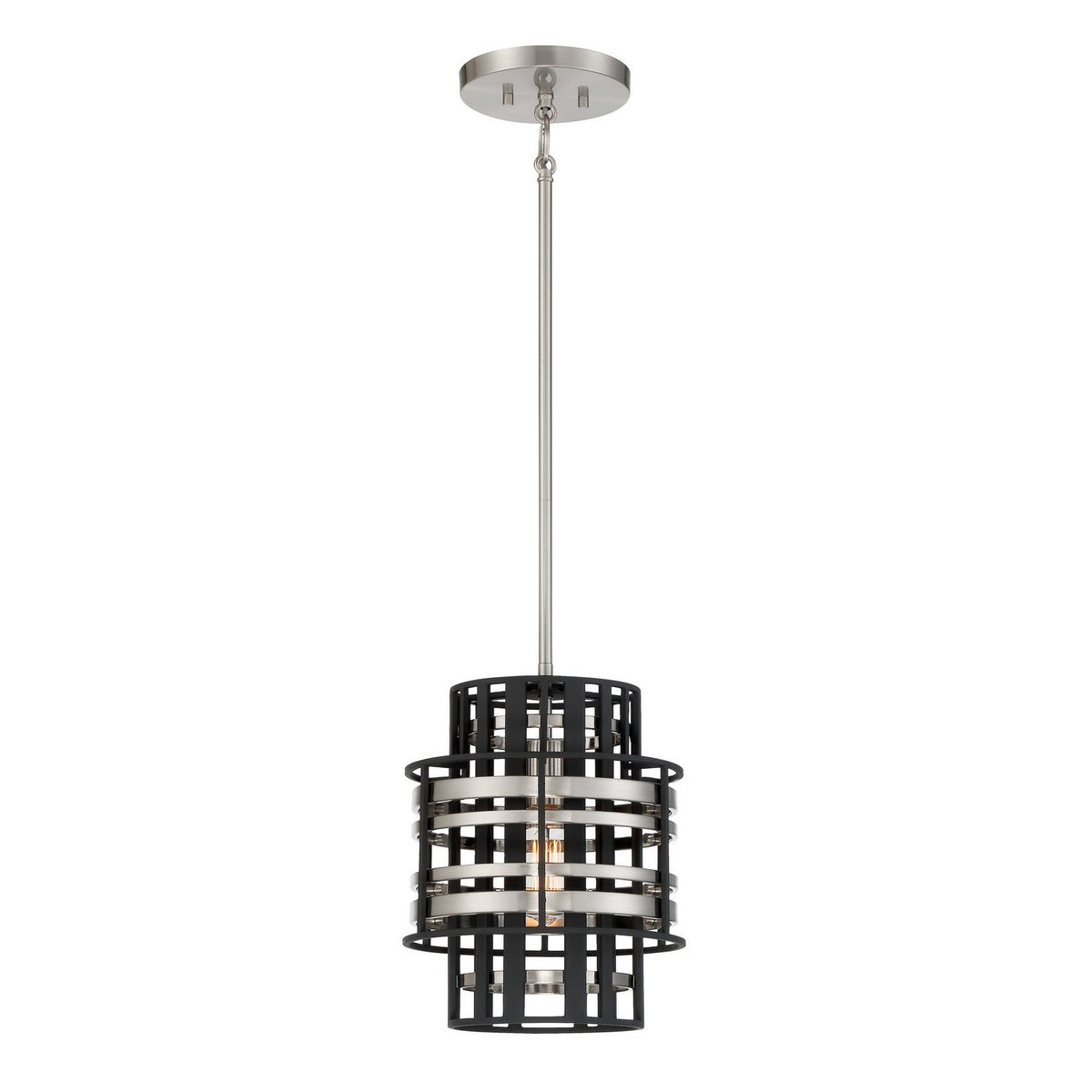 Metropolitan - N7980-420 - One Light Mini Pendant - Presten - Brushed Nickel W/ Sand Coal