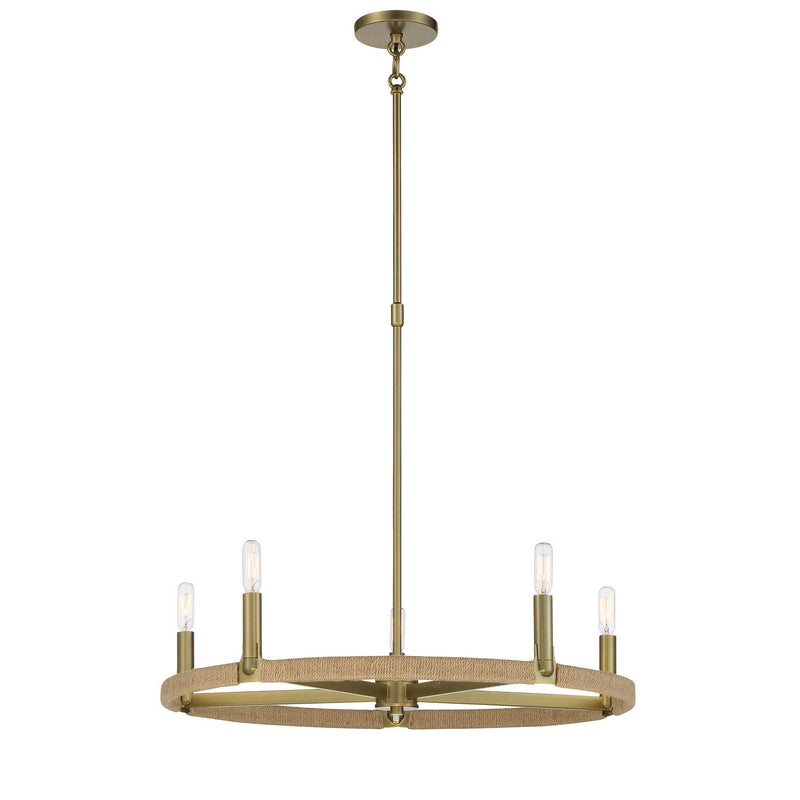 Minka-Lavery - 3865-695 - Five Light Chandelier - Windward Passage - Soft Brass