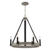 Minka-Lavery - 3876-693 - Six Light Chandelier - Rawson Ridge - Aged Silverwood And Coal