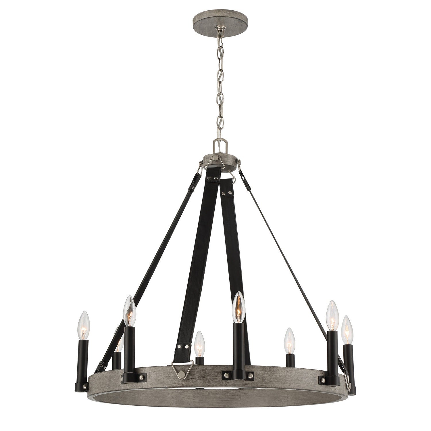Minka-Lavery - 3878-693 - Eight Light Chandelier - Rawson Ridge - Aged Silverwood And Coal