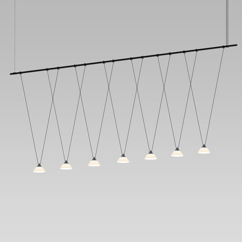 Sonneman - SLS1167 - Seven Light Pendant - Suspenders - Satin Black