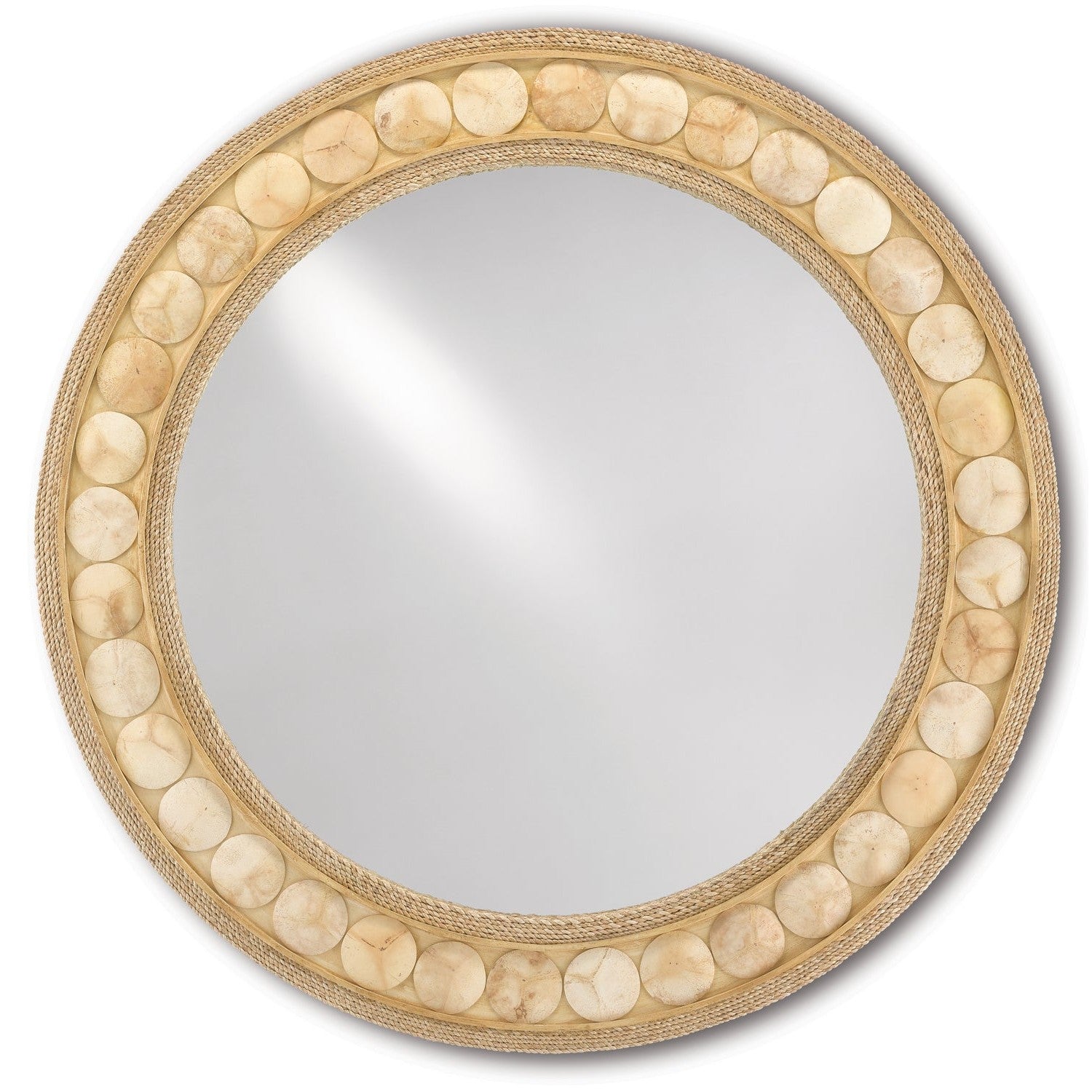Currey and Company - 1000-0098 - Mirror - Buko - Straw/Natural Abaca Rope/Coco Shell/Mirror