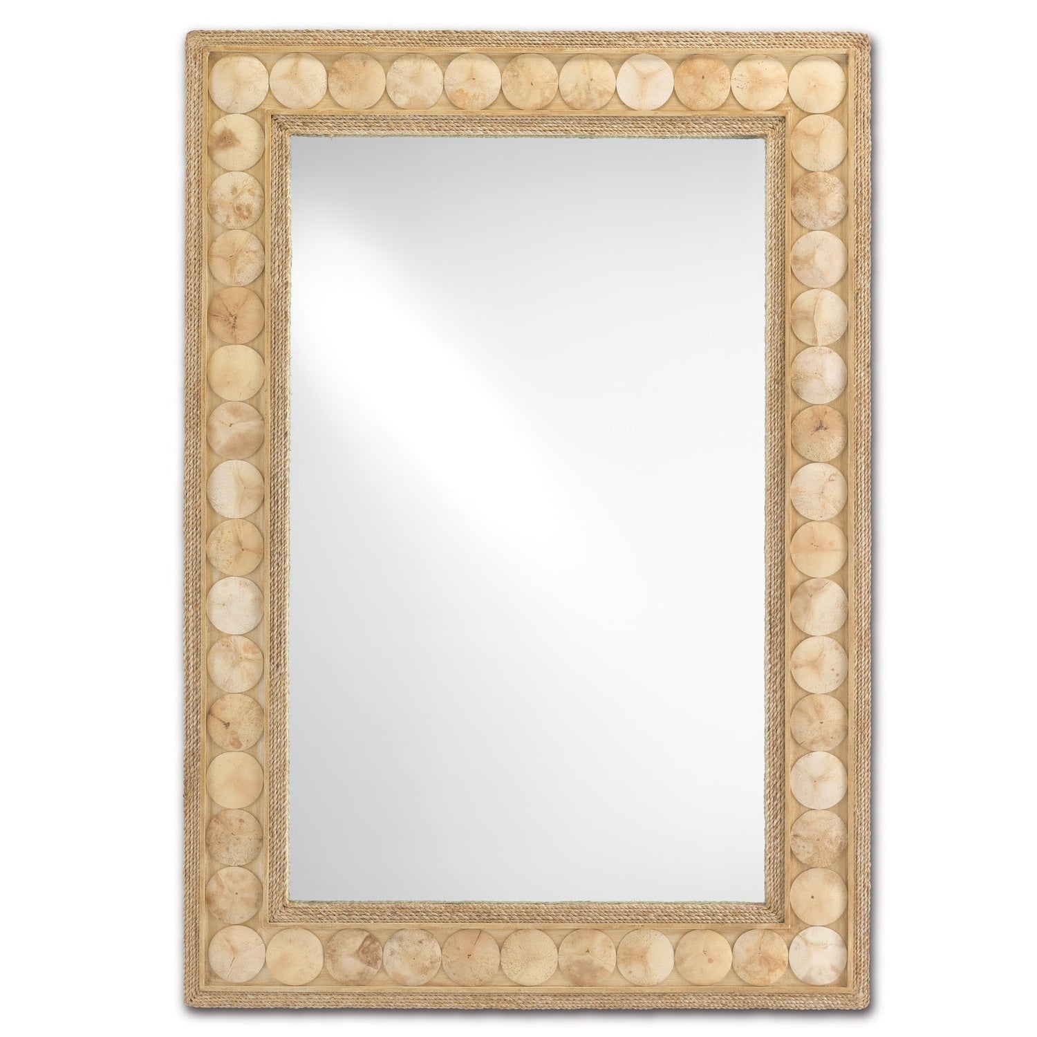 Currey and Company - 1000-0099 - Mirror - Buko - Straw/Natural Abaca Rope/Coco Shell/Mirror