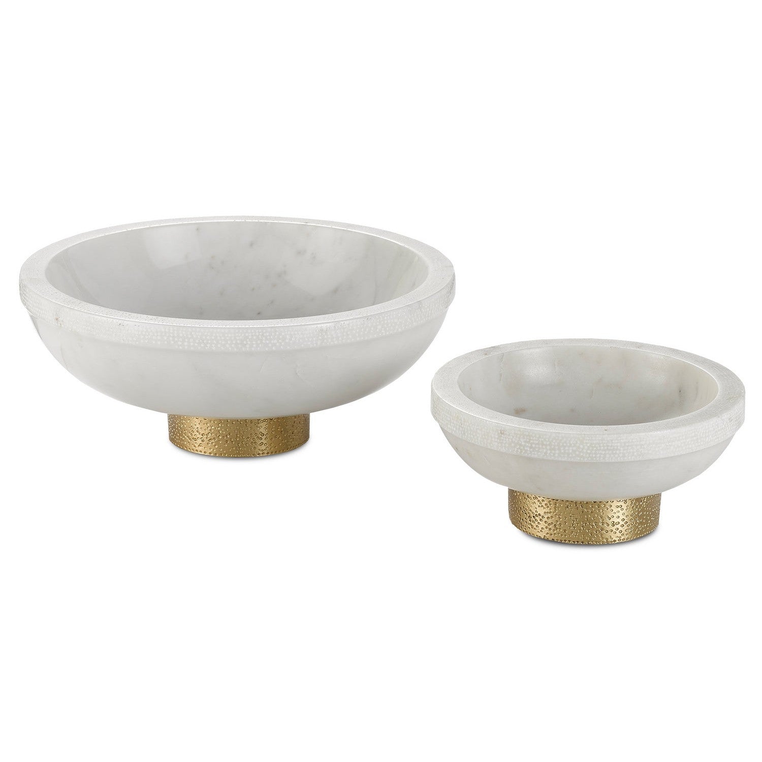 Currey and Company - 1200-0169 - Bowl - Valor Collection - White/Brass