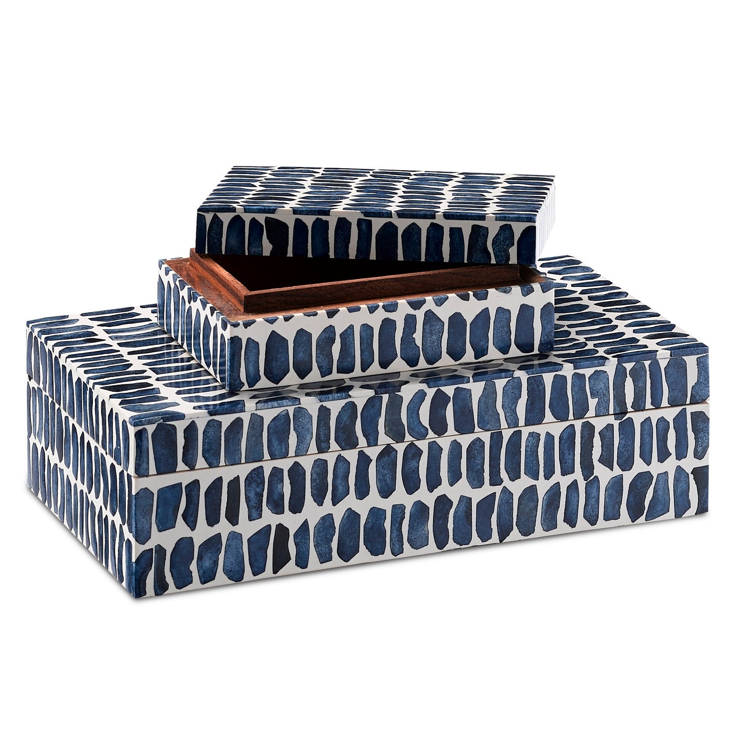Currey and Company - 1200-0199 - Box Set - Indigo Collection - Navy/White/Natural