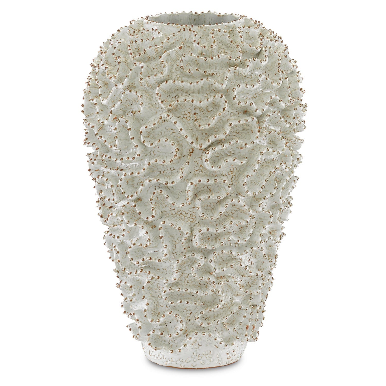 Currey and Company - 1200-0297 - Vase - Swirl Collection - White/Gold