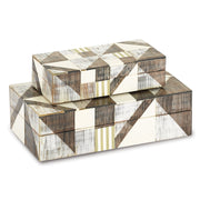 Currey and Company - 1200-0370 - Boxes Set of 2 - Modernist Collection - Gray/Natural