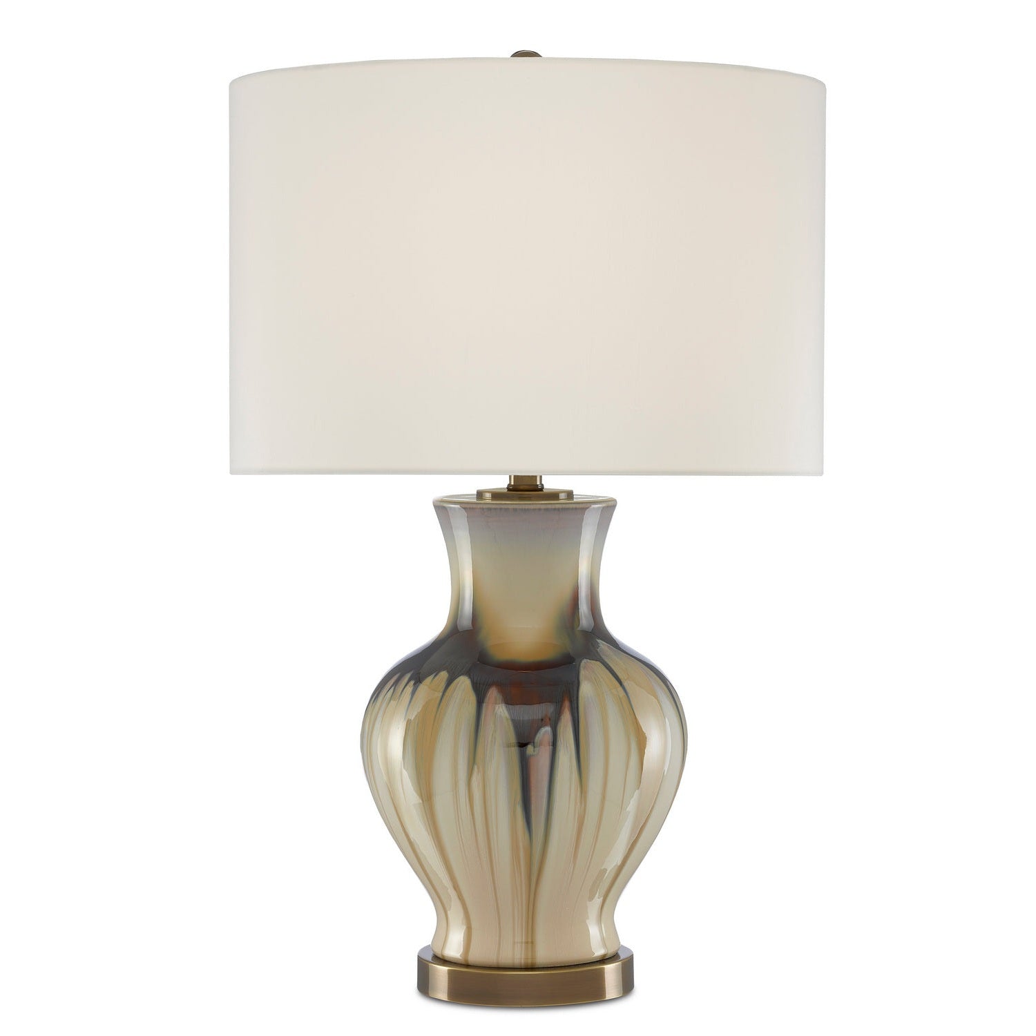 Currey and Company - 6000-0580 - One Light Table Lamp - Muscadine Table Lamp - Cream/Brown/Antique Brass