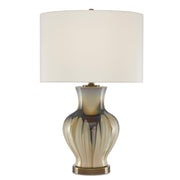 Currey and Company - 6000-0580 - One Light Table Lamp - Muscadine Table Lamp - Cream/Brown/Antique Brass