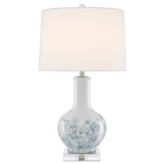 Currey and Company - 6000-0581 - One Light Table Lamp - Myrtle White Table Lamp - White/Blue/Clear/Polished Nickel