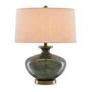 Currey and Company - 6000-0601 - One Light Table Lamp - Greenlea Gray Table Lamp - Dark Gray/Moss Green/Antique Brass