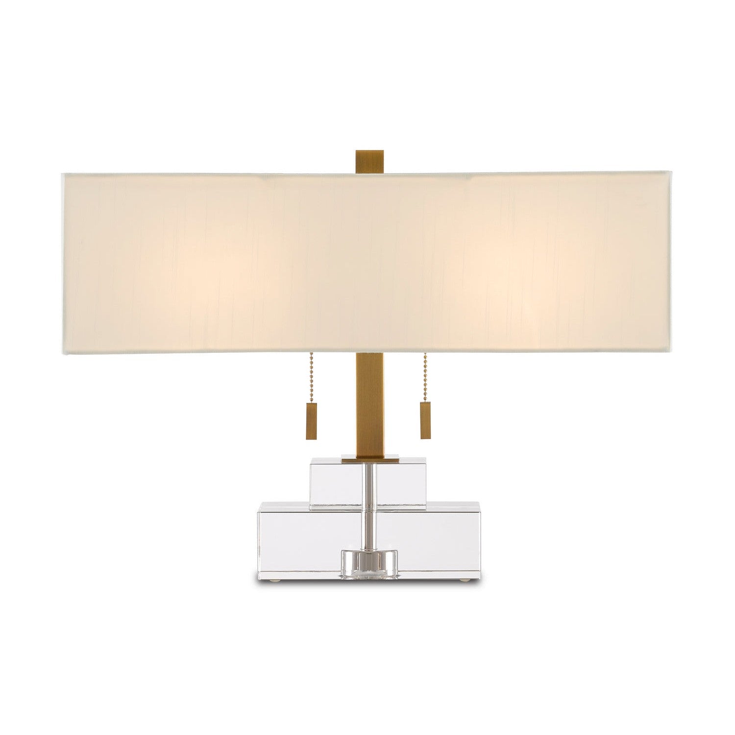 Currey and Company - 6000-0602 - Two Light Table Lamp - Chiara Table Lamp - Clear/Antique Brass