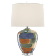 Currey and Company - 6000-0613 - One Light Table Lamp - Rainbow Table Lamp - Blue/Green/Sand/Rust/Clear