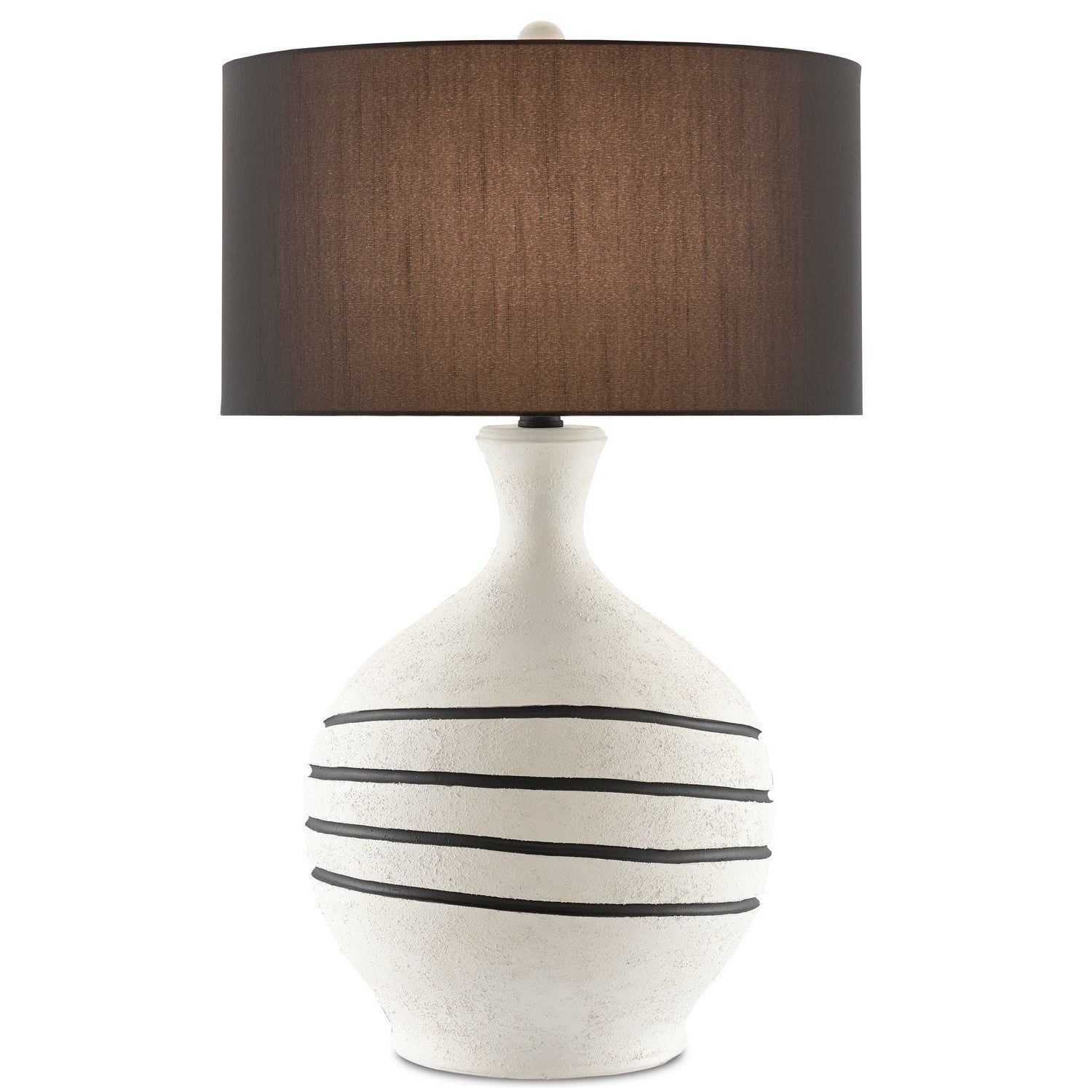 Currey and Company - 6000-0622 - One Light Table Lamp - Nabdean White Table Lamp - Cream/Black/Blacksmith