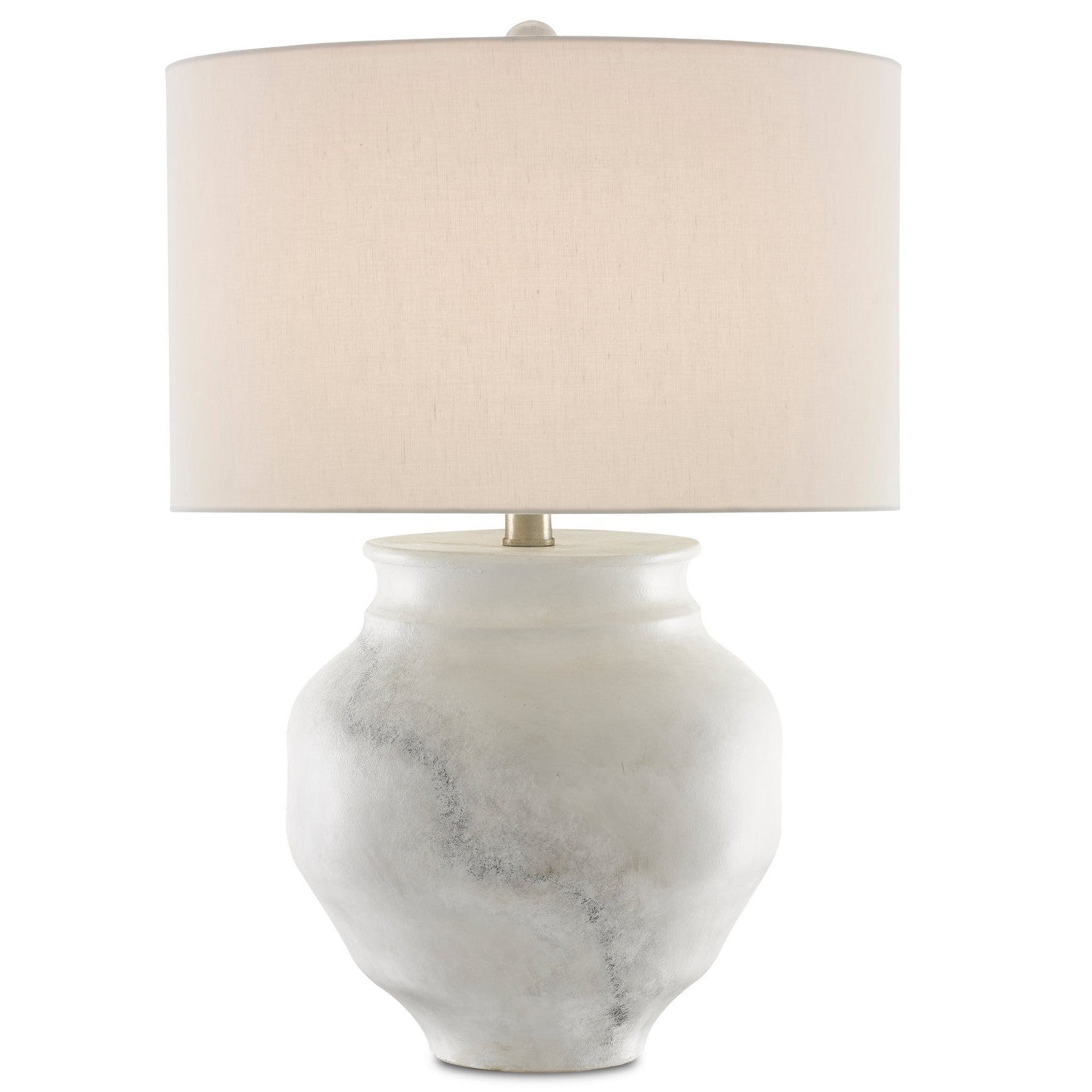 Currey and Company - 6000-0623 - One Light Table Lamp - Kalossi White Table Lamp - White/Gray/Contemporary Silver Leaf
