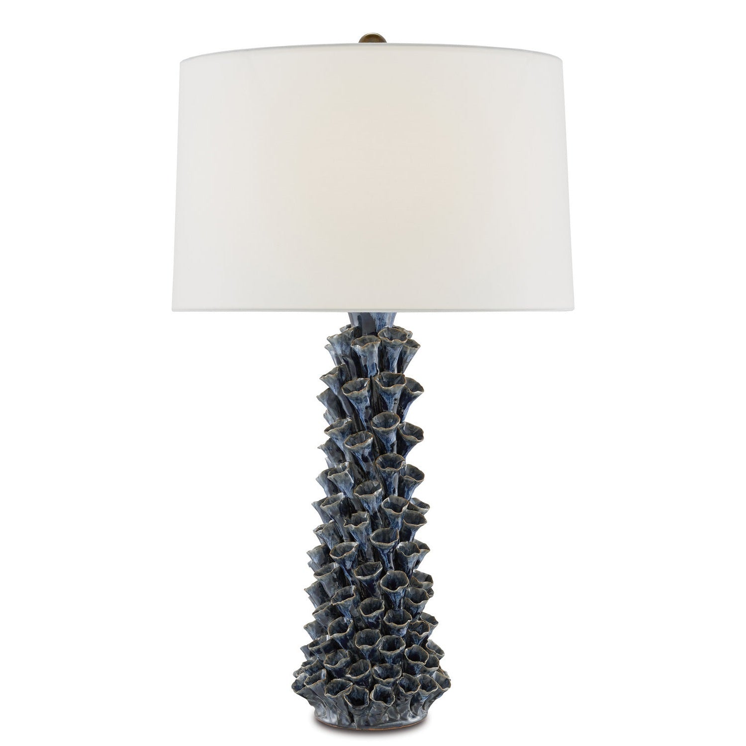 Currey and Company - 6000-0683 - One Light Table Lamp - Sunken Collection - Blue Drip Glaze
