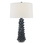 Currey and Company - 6000-0683 - One Light Table Lamp - Sunken Collection - Blue Drip Glaze