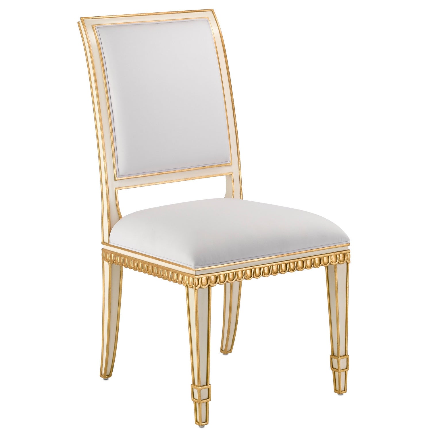 Currey and Company - 7000-0151 - Chair - Ivory/Antique Gold