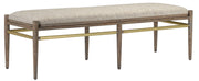 Currey and Company - 7000-0302 - Bench - Visby Collection - Light Pepper/Brushed Brass