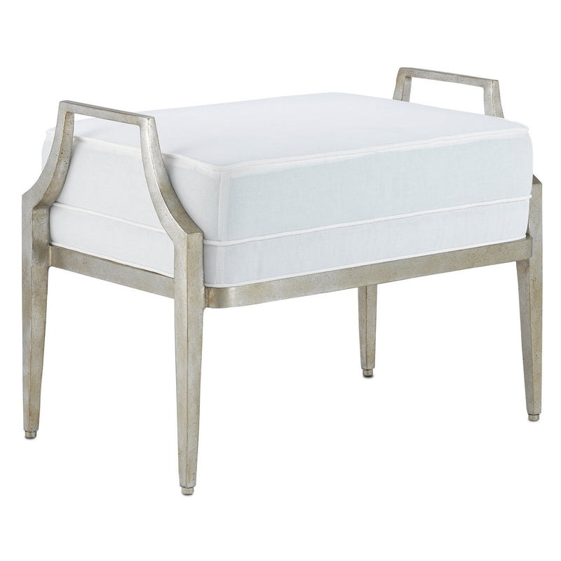 Currey and Company - 7000-1201 - Ottoman - Silver Granello