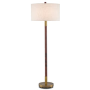 Currey and Company - 8000-0081 - One Light Floor Lamp - Bravo Collection - Mahogany/Antique Brass