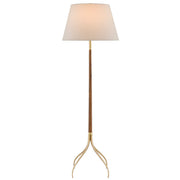 Currey and Company - 8000-0087 - One Light Floor Lamp - Circus Brass Floor Lamp - Natural/Wood/Brushed Brass