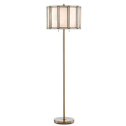 Currey and Company - 8000-0090 - Two Light Floor Lamp - Daze Collection - Antique Brass/White