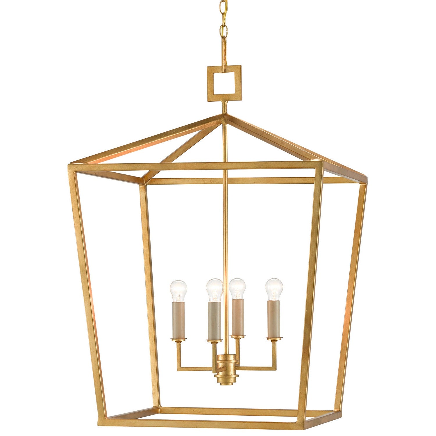 Currey and Company - 9000-0405 - Four Light Lantern - Denison Collection - Contemporary Gold Leaf