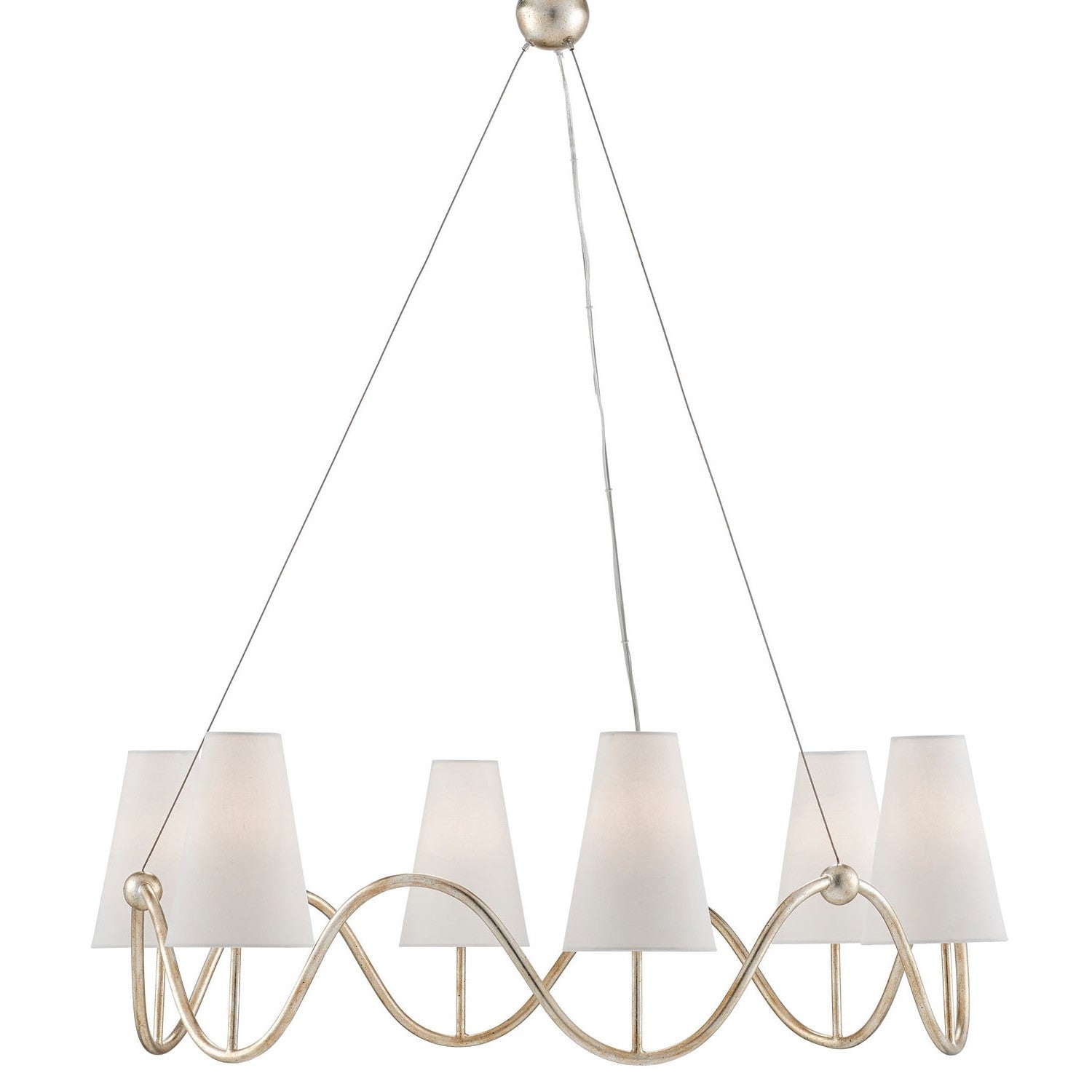 Currey and Company - 9000-0526 - Six Light Chandelier - Kadir Silver Chandelier - Silver Granello