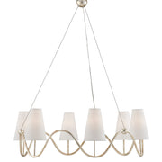 Currey and Company - 9000-0526 - Six Light Chandelier - Kadir Silver Chandelier - Silver Granello