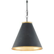 Currey and Company - 9000-0534 - One Light Pendant - Pierrepont Collection - Antique Black/Contemporary Gold Leaf/Painted Gold