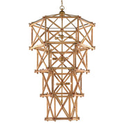 Currey and Company - 9000-0554 - Ten Light Chandelier - Kingali Collection - Natural/New Brass