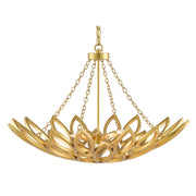 Currey and Company - 9000-0565 - Four Light Chandelier - Allemande Gold Chandelier - Contemporary Gold Leaf