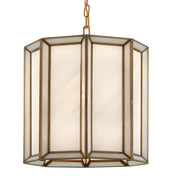 Currey and Company - 9000-0574 - One Light Pendant - Daze Collection - Antique Brass/White