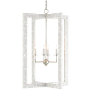 Currey and Company - 9000-0575 - Four Light Chandelier - Arietta Collection - Mother of Pearl/Contemporary Silver Leaf