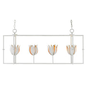 Currey and Company - 9000-0631 - Four Light Lantern - Tulipano Collection - Gesso White/Contemporary Gold Leaf