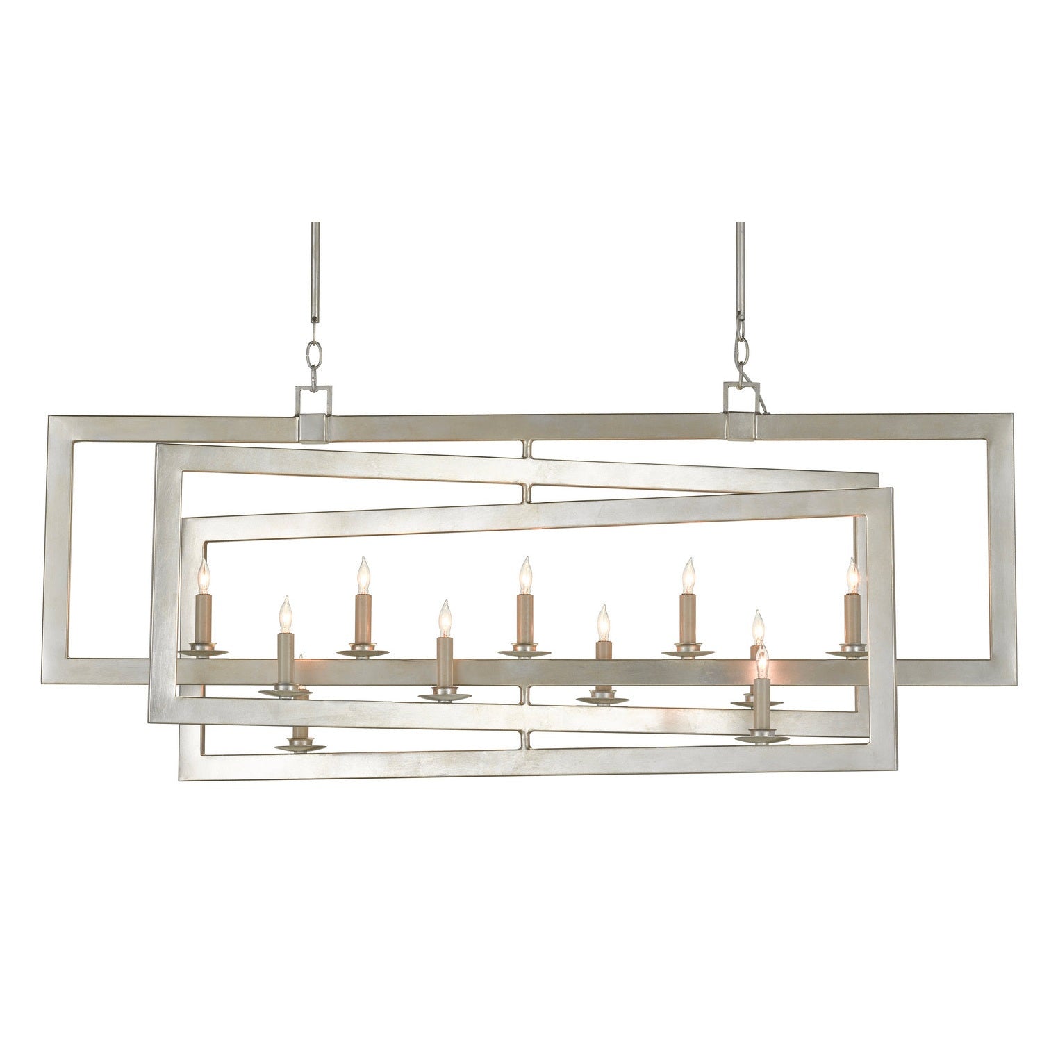 Currey and Company - 9000-0634 - 11 Light Chandelier - Middleton Collection - Contemporary Silver Leaf