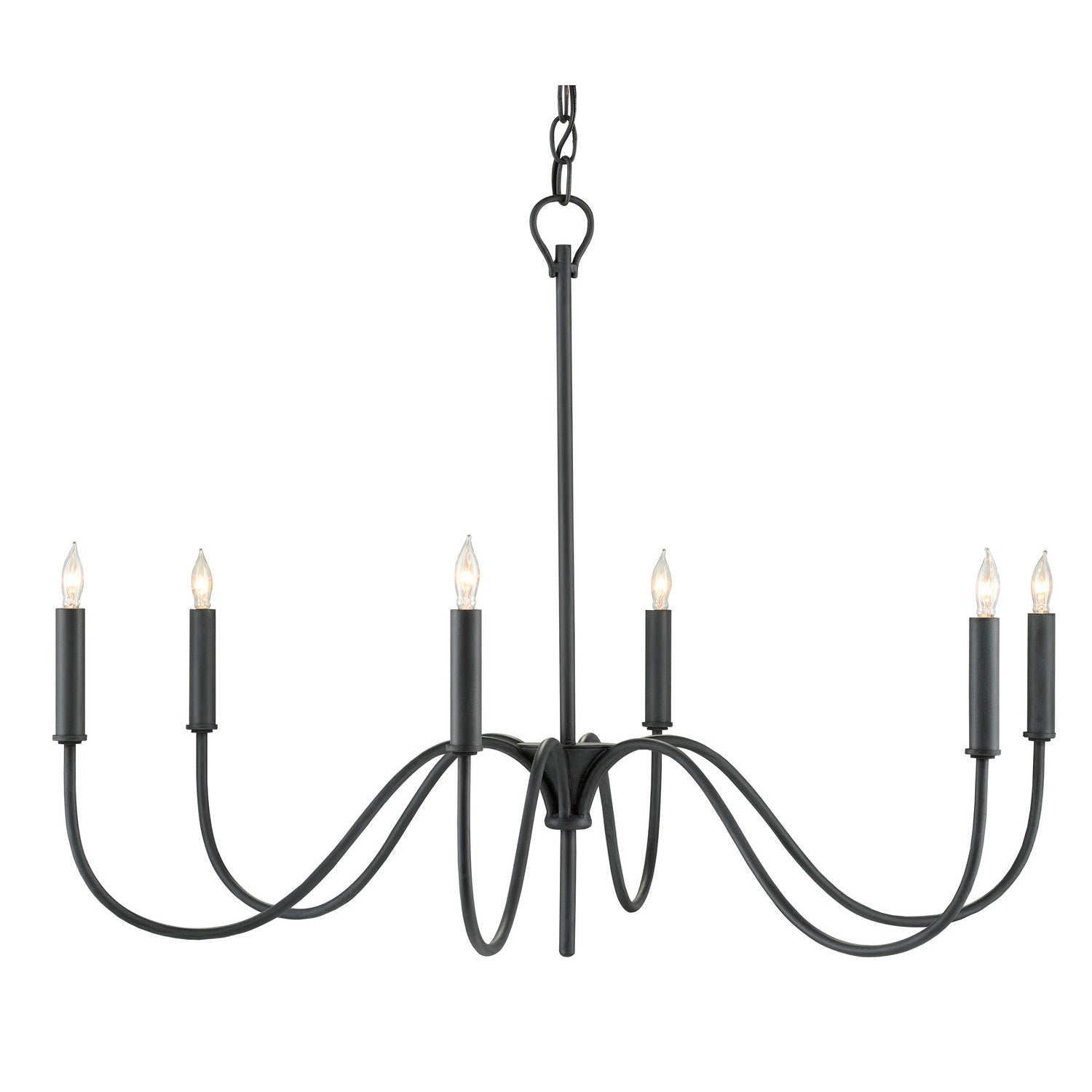 Currey and Company - 9000-0653 - Six Light Chandelier - Tirrell Collection - Antique Black
