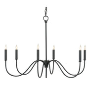 Currey and Company - 9000-0653 - Six Light Chandelier - Tirrell Collection - Antique Black