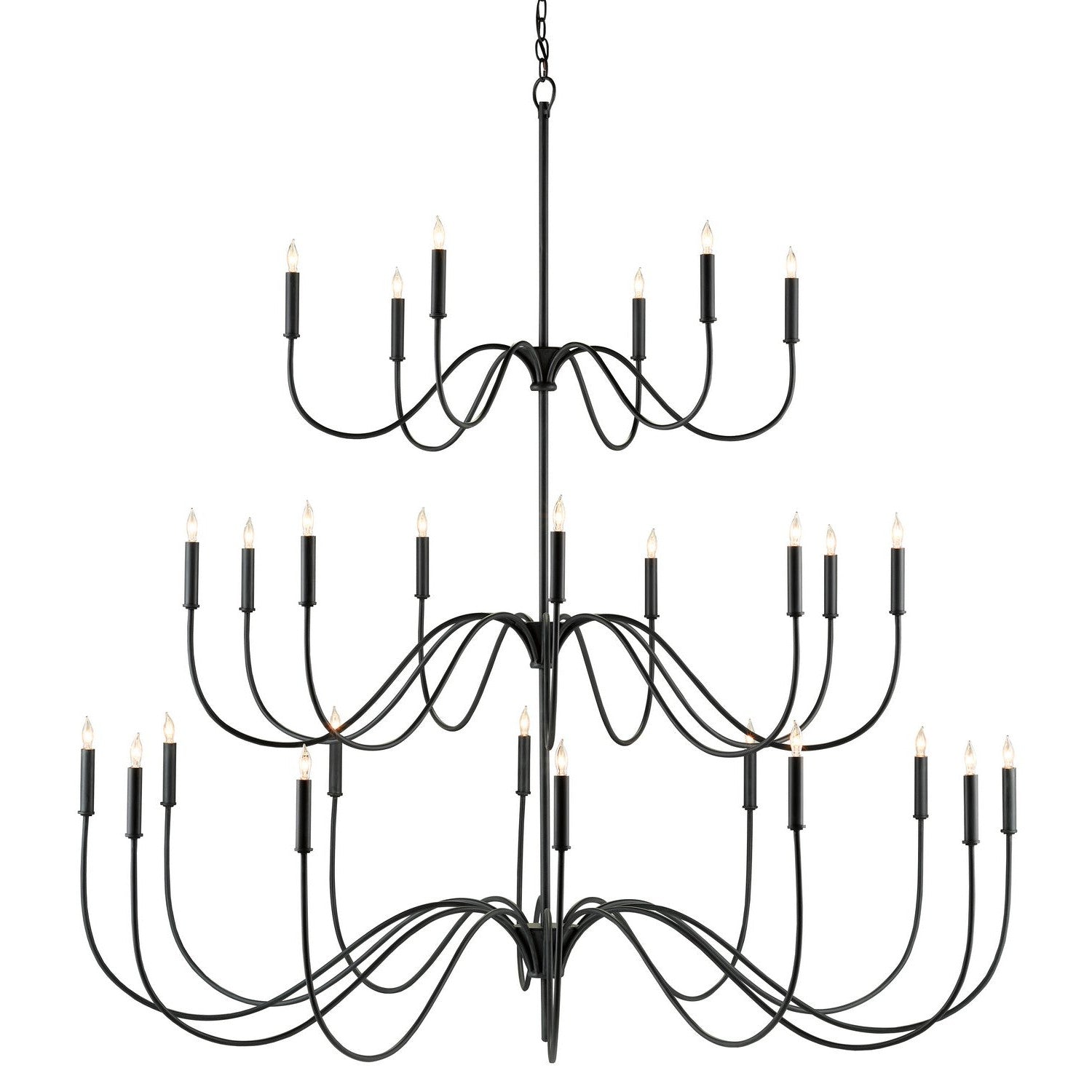 Currey and Company - 9000-0655 - 27 Light Chandelier - Tirrell Collection - Antique Black