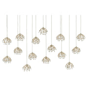 Currey and Company - 9000-0671 - 15 Light Pendant - Crystal Bud Collection - Crystal/ Contemporary Silver Leaf