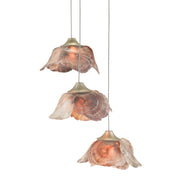 Currey and Company - 9000-0675 - Three Light Pendant - Catrice Collection - Natural Shell/Contemporary Silver Leaf