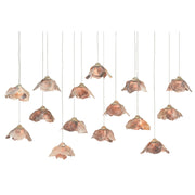 Currey and Company - 9000-0678 - 15 Light Pendant - Catrice Collection - Natural Shell/Contemporary Silver Leaf