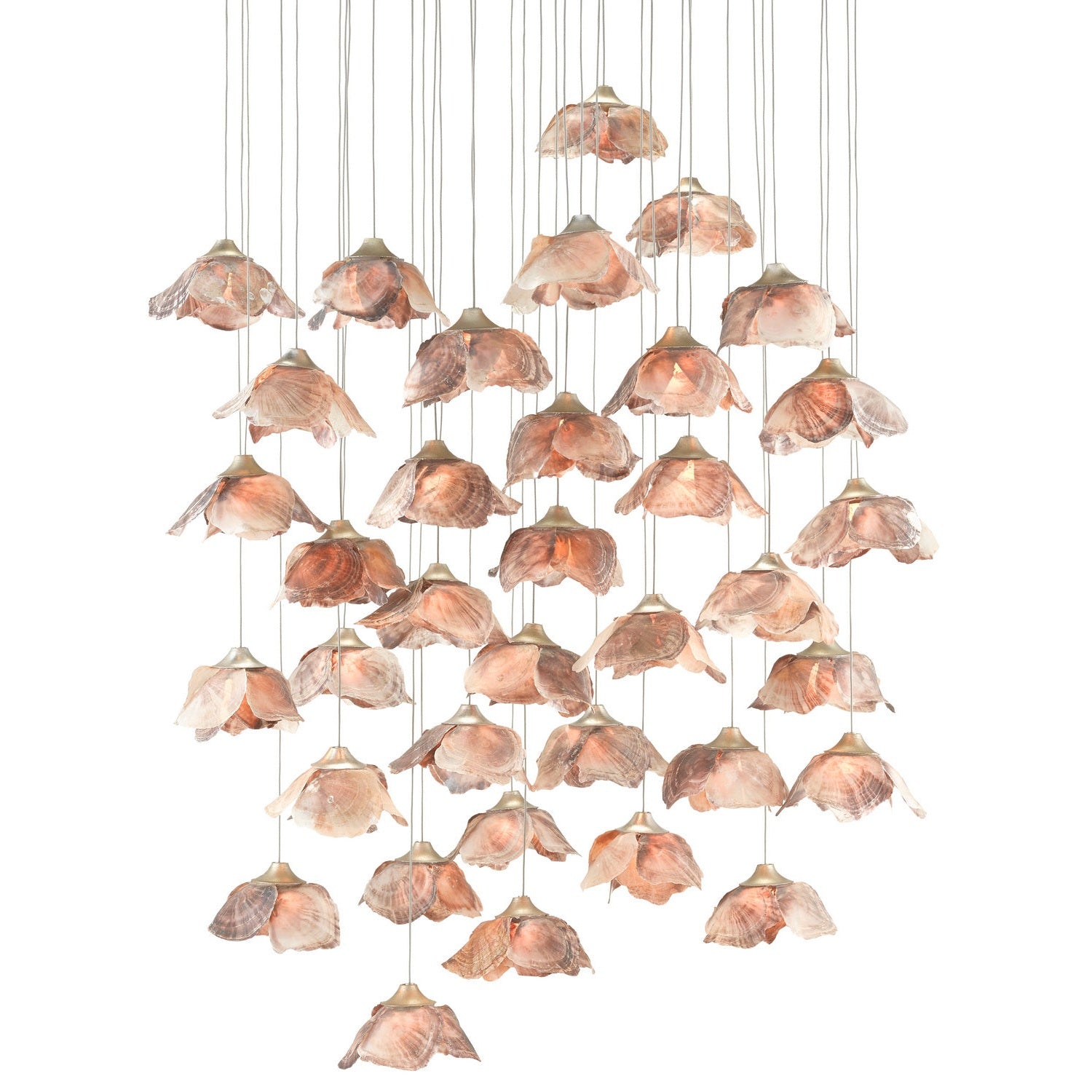 Currey and Company - 9000-0680 - 36 Light Pendant - Catrice Collection - Natural Shell/Contemporary Silver Leaf