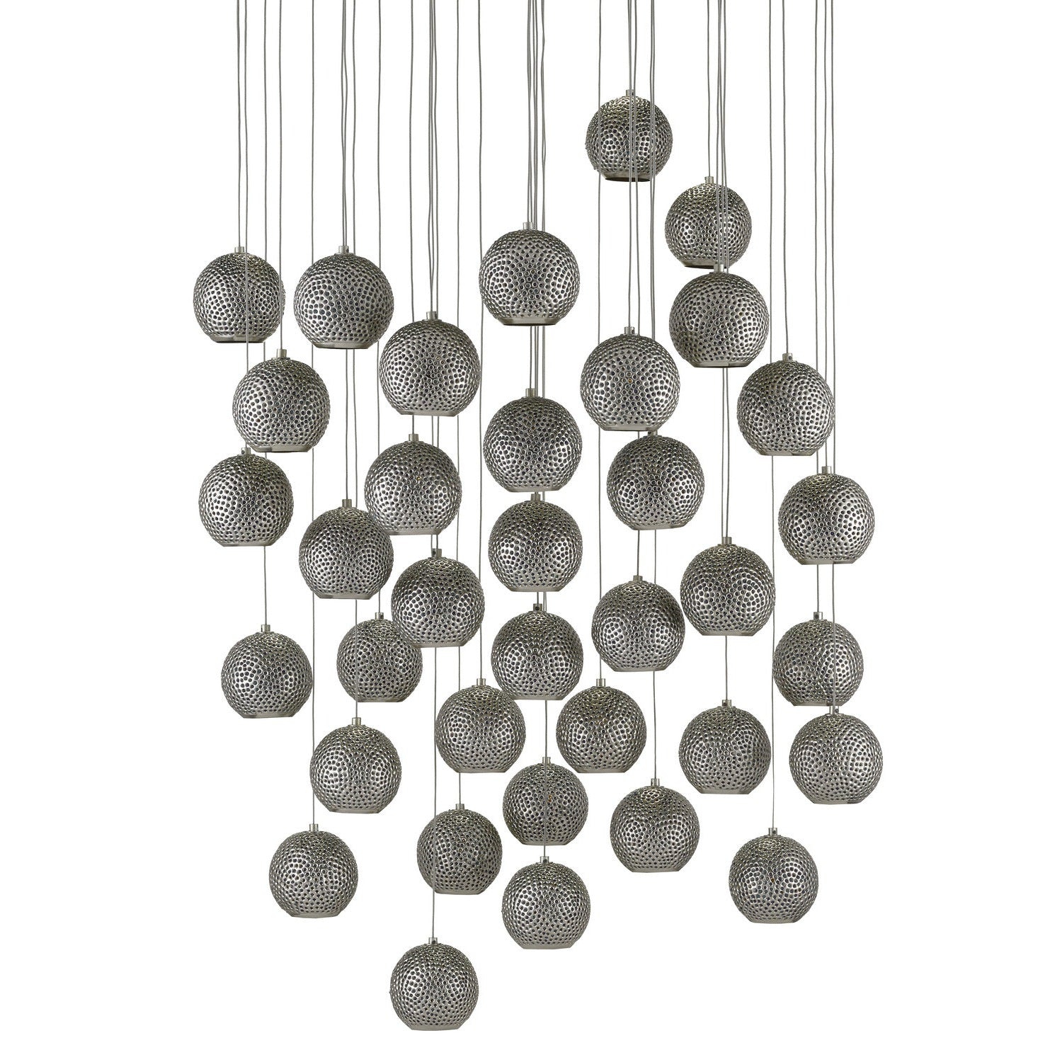 Currey and Company - 9000-0687 - 36 Light Pendant - Giro Collection - Blue/Nickel
