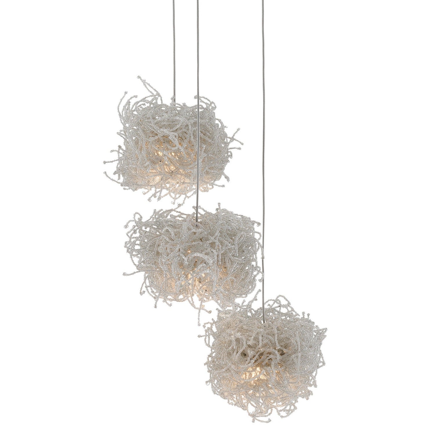 Currey and Company - 9000-0696 - Three Light Pendant - Birds Nest Collection - Clear