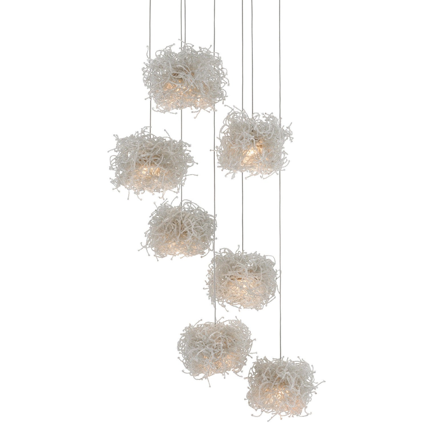Currey and Company - 9000-0697 - Seven Light Pendant - Birds Nest Collection - Clear